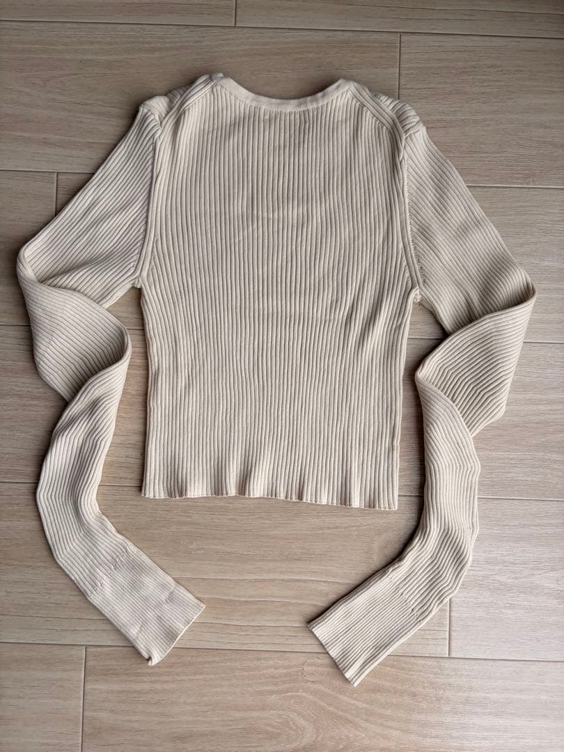 【MIESROHE】ミースロエ ウェーブスリーブＲＩＢニット