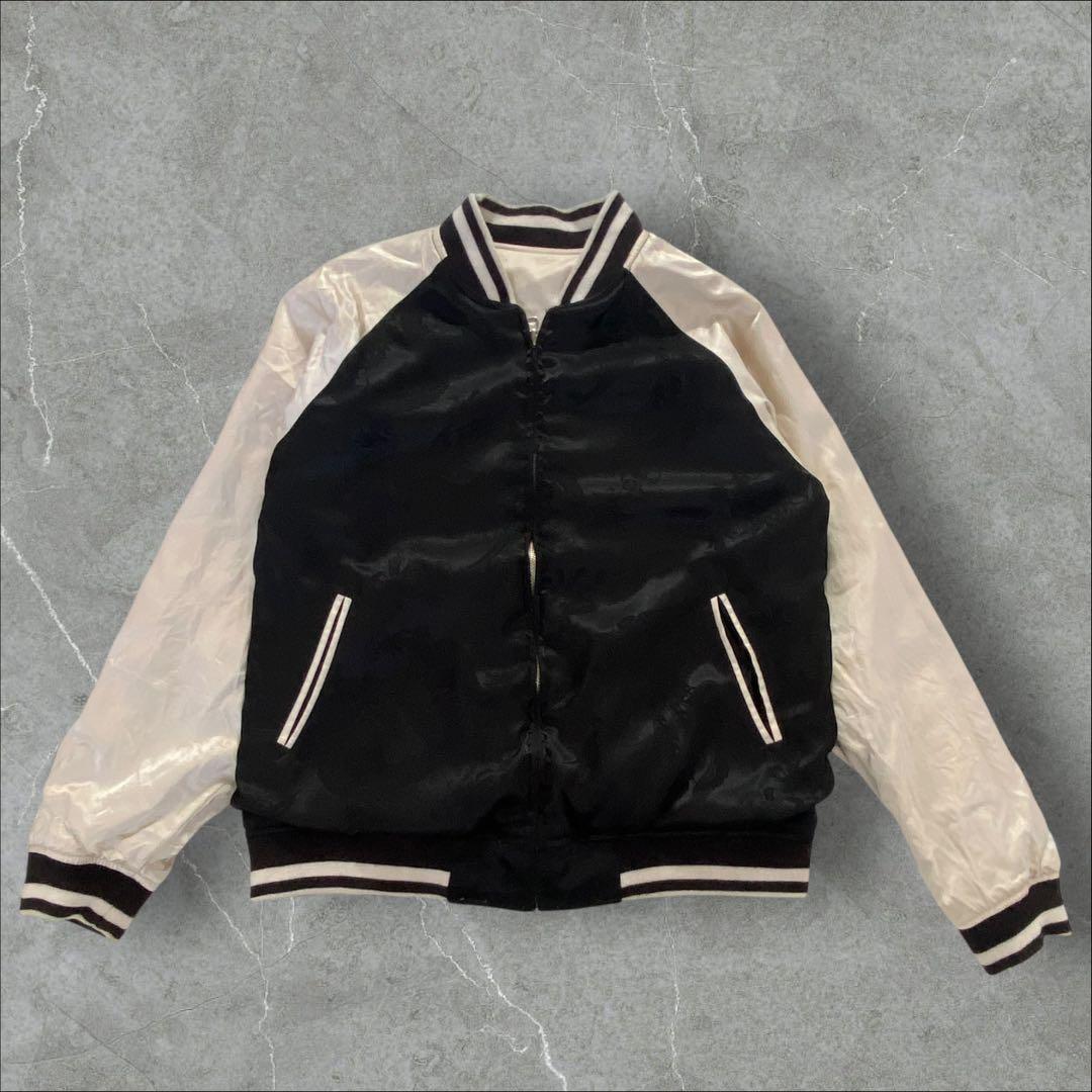 絡繰魂 リバーシブル スカジャン M 和柄　龍 刺繍