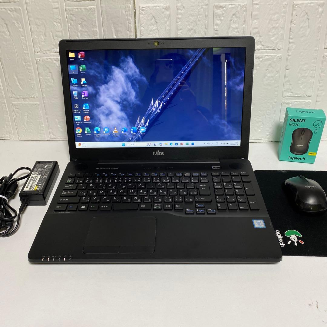Windows11オフィス付き高速起動SSD BRUーRE 美品富士通ノートPC