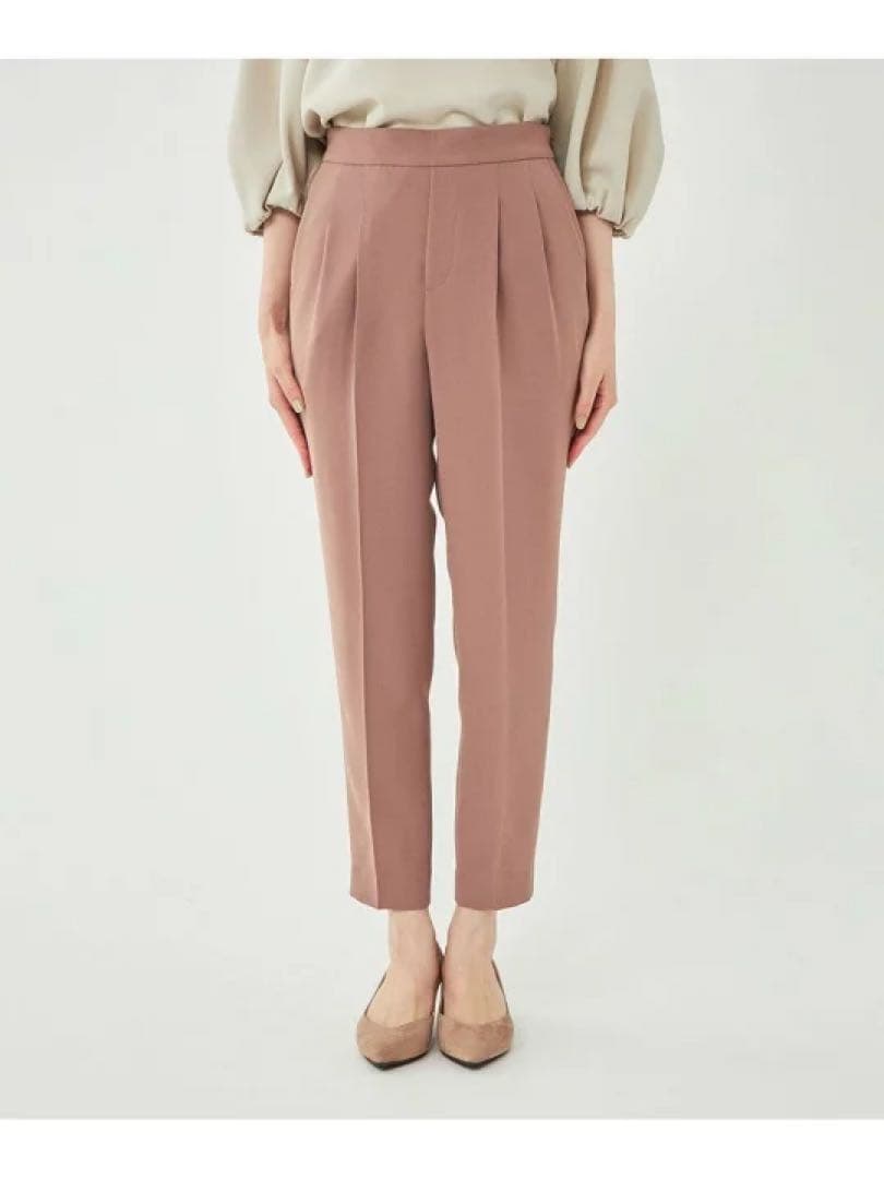 217GLR22AW手洗防皺さらっとノーカラージャケットパンツスーツ40ピンク