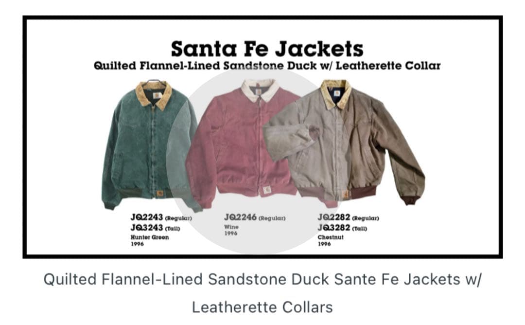 【超希少】1996年 カーハート サンタフェジャケット JQ2246 ワイン M