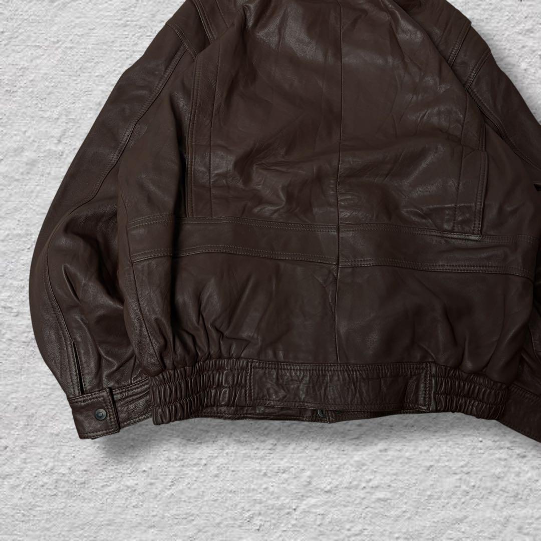 N vintageレザージャケット90sブラウン本革A2ジャケット短丈古着