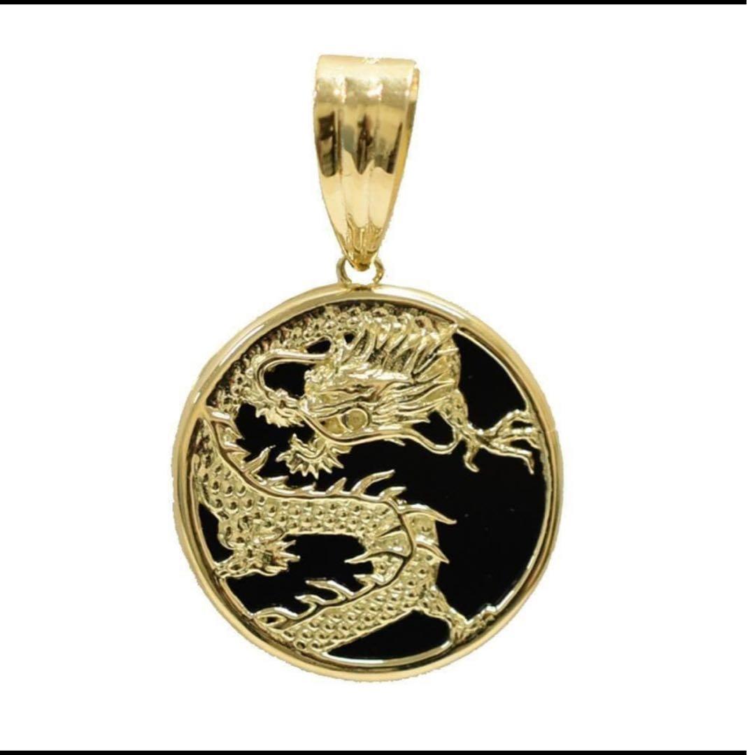 【18金】ドラゴン×オニキスペンダント 18k ペンダントトップ 売り切り