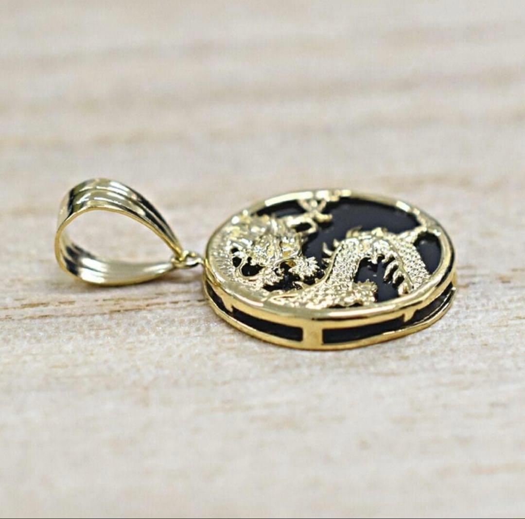 【18金】ドラゴン×オニキスペンダント 18k ペンダントトップ 売り切り