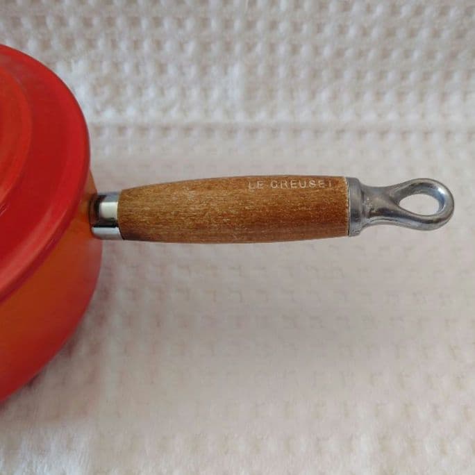ビンテージ ルクルーゼ 片手鍋 ウッドハンドル 18センチ