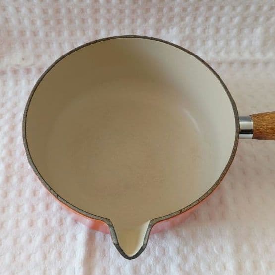 ビンテージ ルクルーゼ 片手鍋 ウッドハンドル 18センチ