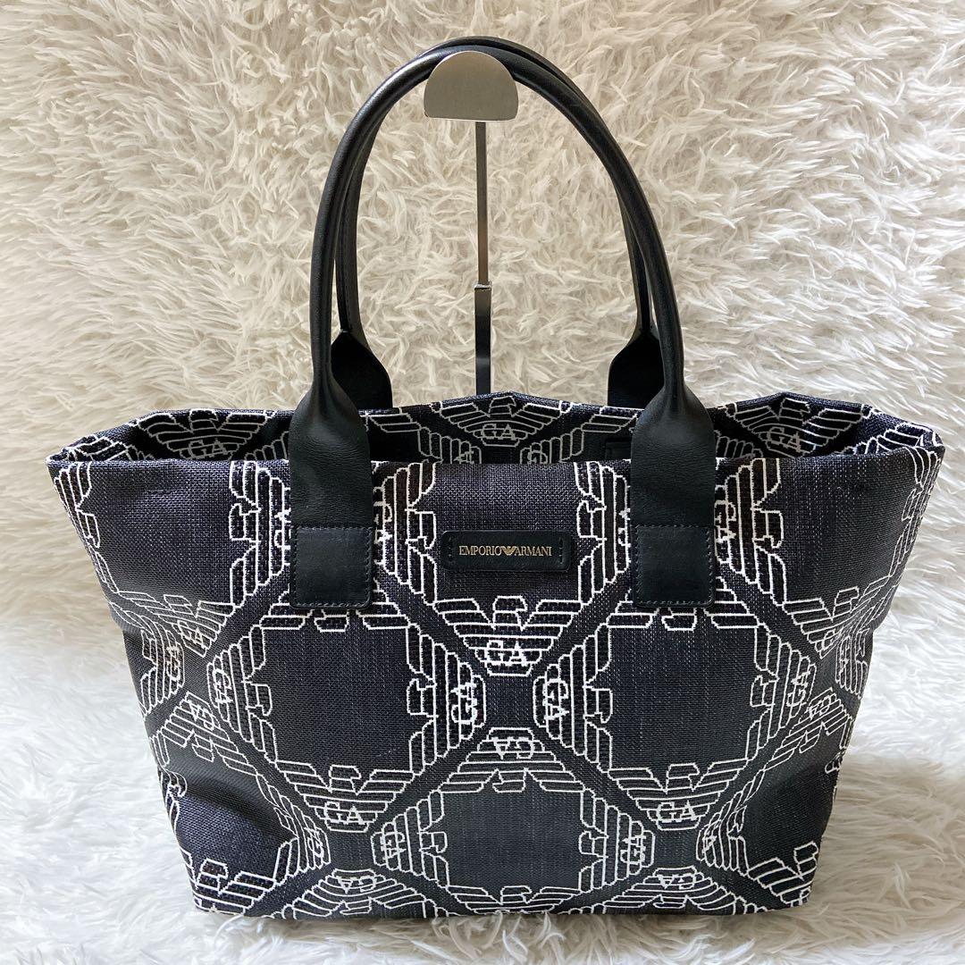 うさぎ ⭐️エンポリオアルマーニ　トートバッグ　A4サイズ 総柄　ロゴ