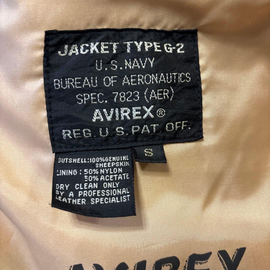 AVIREX レザーフライトジャケットタイプG2 (Sサイズ)