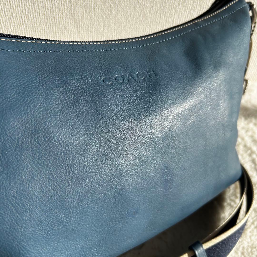 希少✨　OLD COACH チャーム付き　ヘリテージ レザー ショルダーバッグ