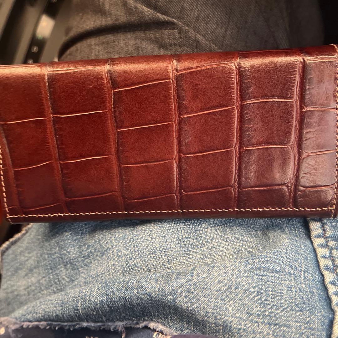 ダークブラウン レザー 長財布