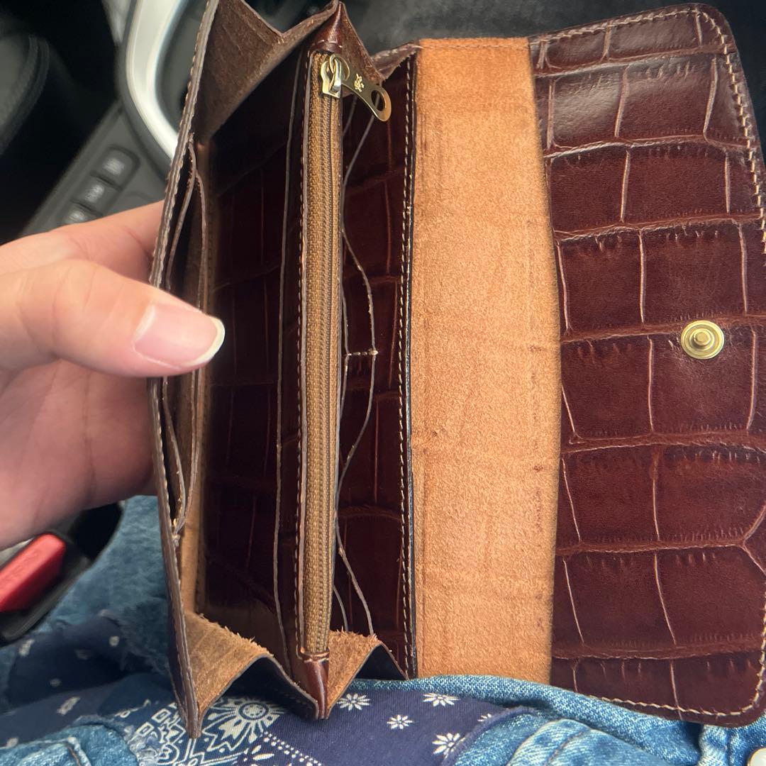 ダークブラウン レザー 長財布