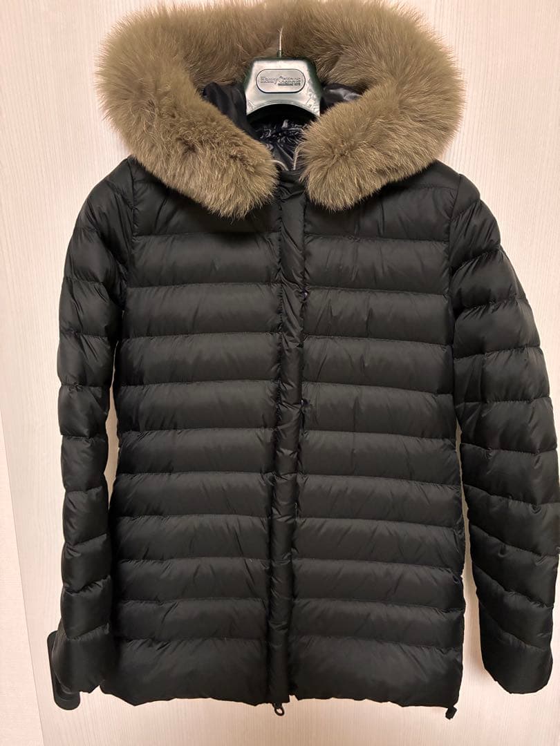 デュベティカ　ロングコート　ロングダウン　黒色　フォックスファー　ベルト付