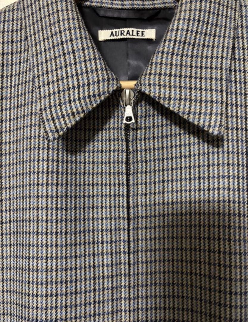 【AURALEE 】DOUBLE FACE CHECK ZIP BLOUSON