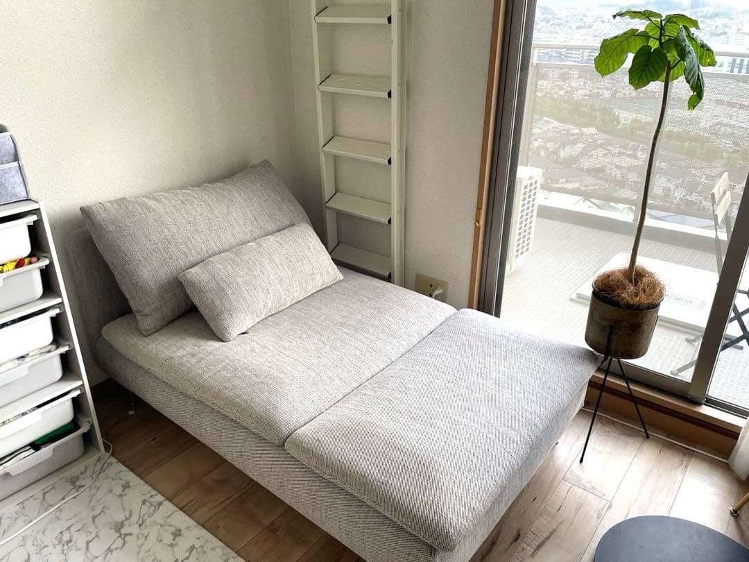 【美品】IKEA ソファ ソーデルハムン 寝椅子 クッション付き