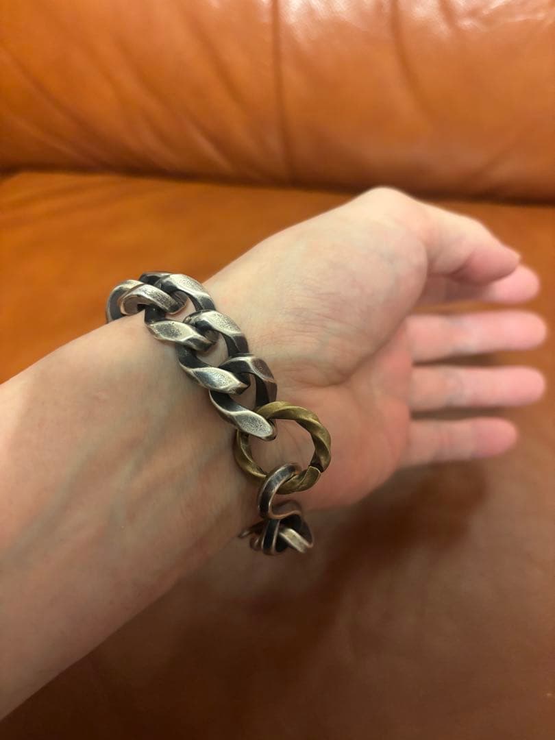 ブラス製　シルバーメッキ　ブレスレット