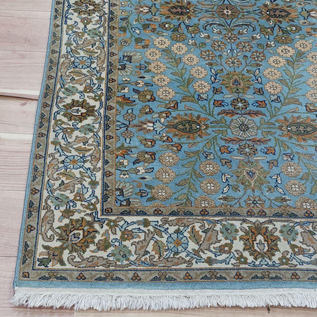 Y3135 高級トルコ絨毯 ウール 手織り 160×93㎝ 小花柄