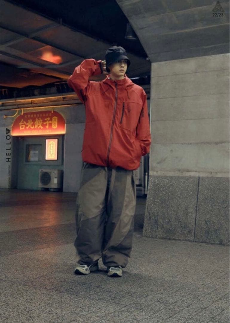 hellow スノーボード　ウェア　パンツ　ワイドパンツ　グレー　ブラウン