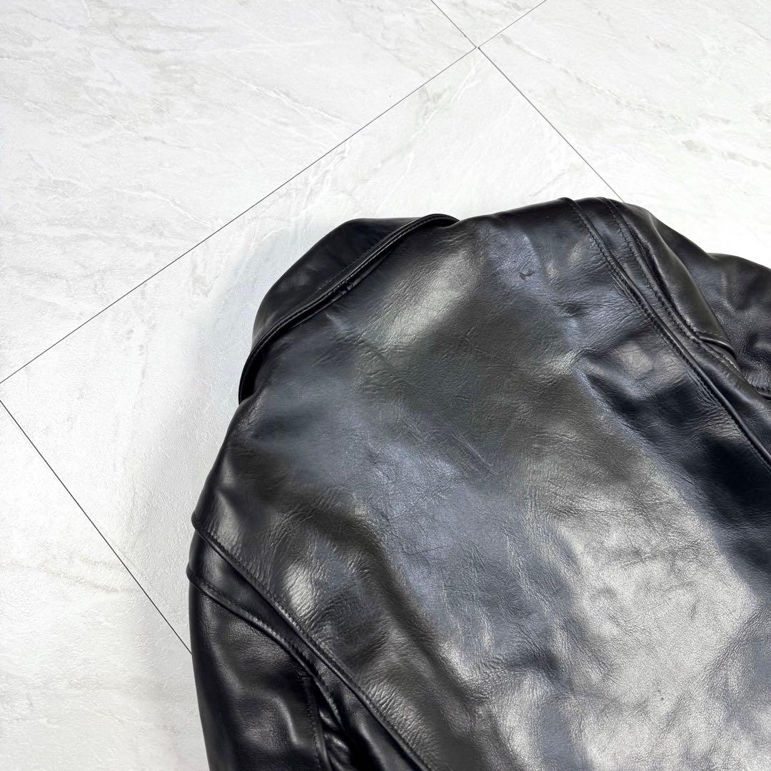 美品 schott 6103us シングルライダース　ホーウィンレザー 34 黒