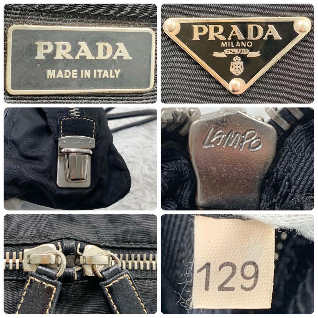 【✨極美品✨】プラダ ミニボストンバッグ 三角ロゴ ナイロン ブラック