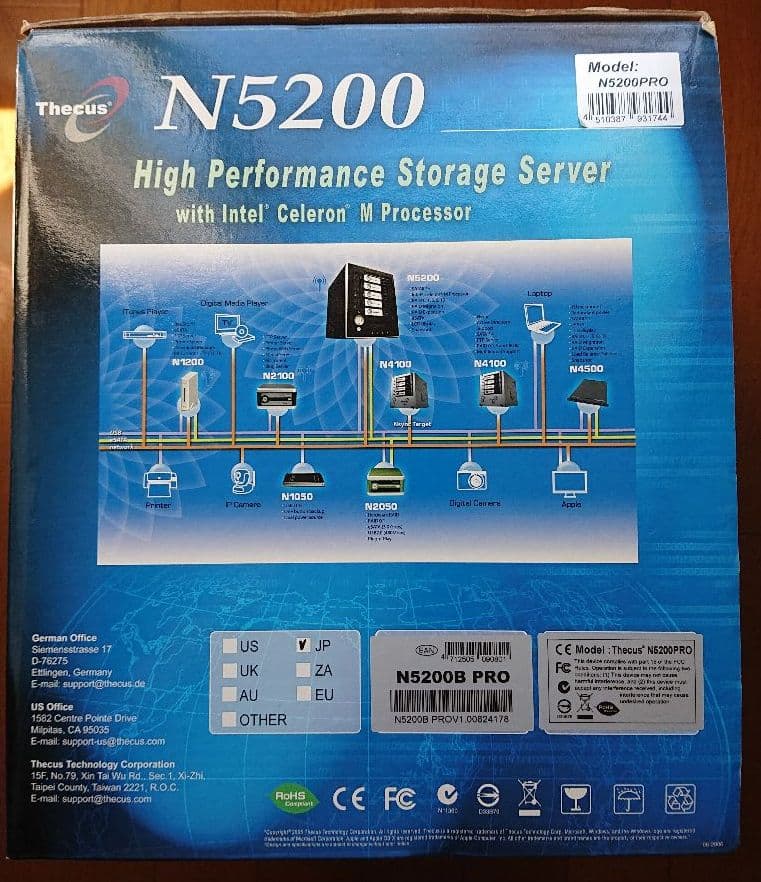 Thecus N5200PRO RAID6・10対応NAS
