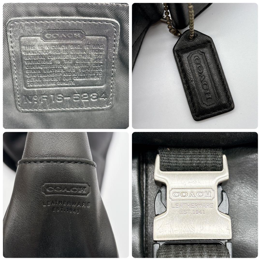 美品 COACH メッセンジャーバッグ 肩掛け レザー 5234 ブラック