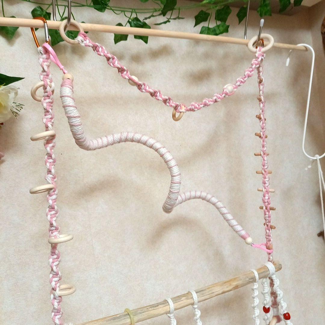 流木　三段 バードアスレチック　螺旋パーチ　球体アスレチック　大型M　No212