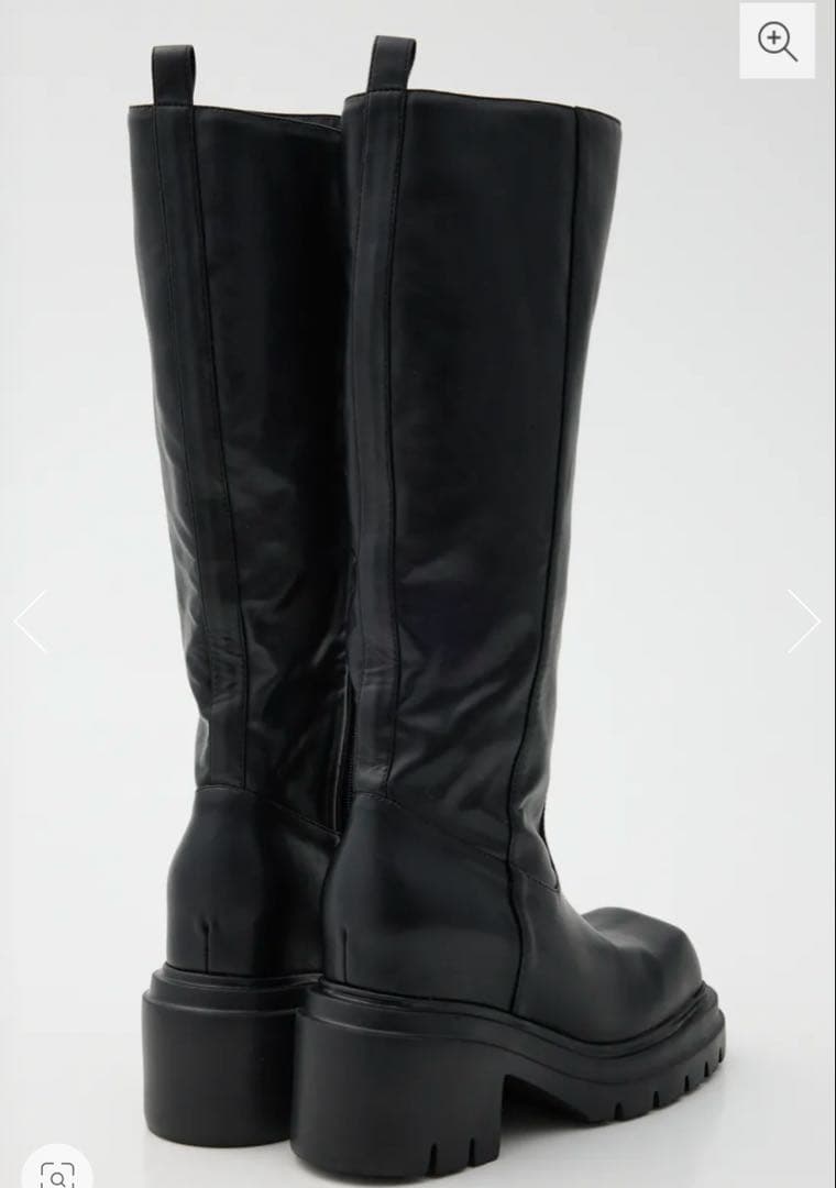 【SNSで話題の美脚チートブーツ！】SQUARE TOE KNEE ブーツ