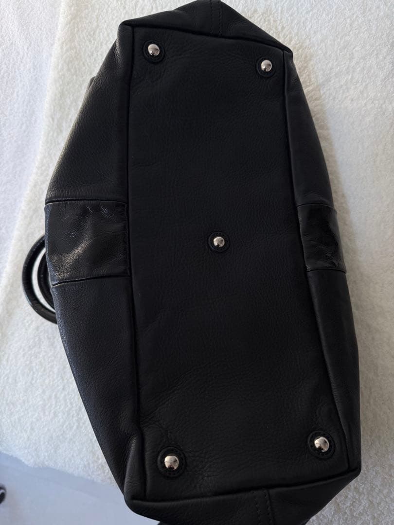 イヴサンローラン ボストンバッグ レザー× エナメル