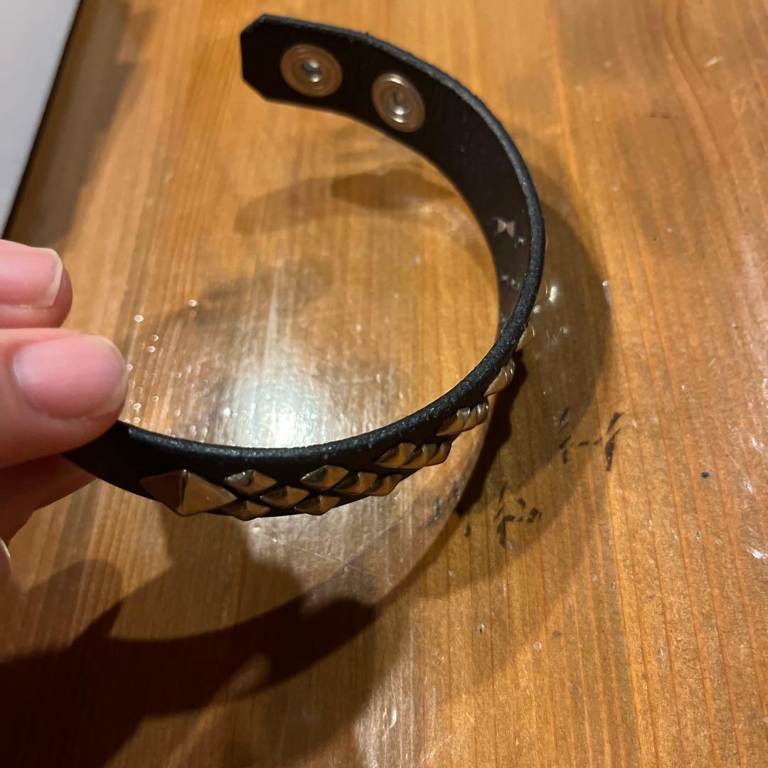 CALEE スタッズレザーバングル
