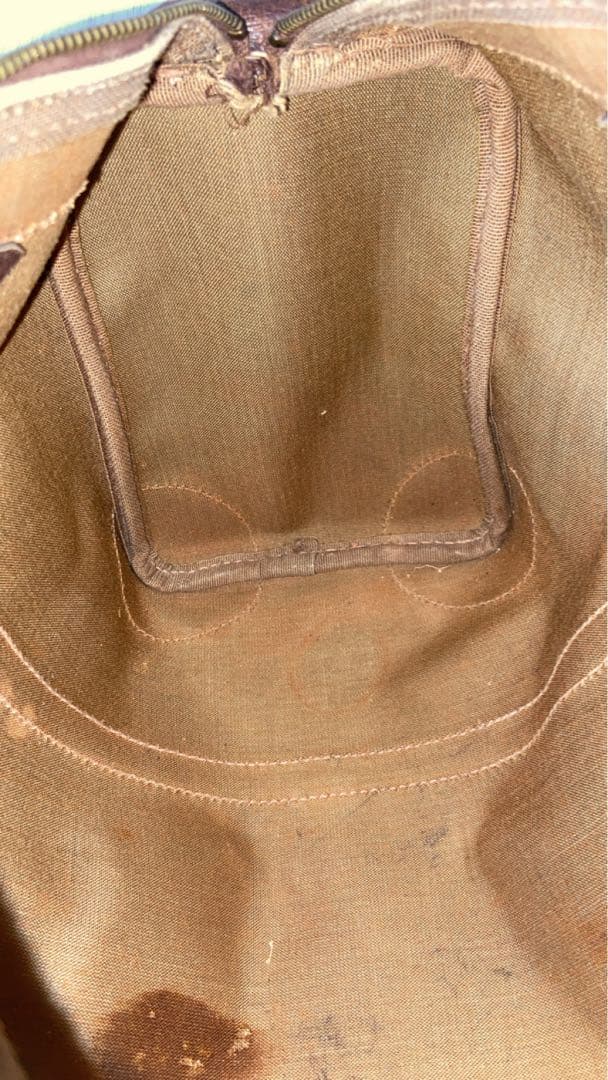 オールドグッチ　ボストンバッグ　GG柄　スプリーム　レザー　PVC ブラウン