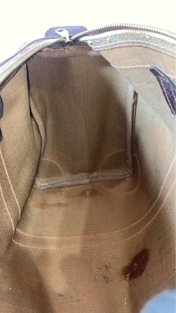 オールドグッチ　ボストンバッグ　GG柄　スプリーム　レザー　PVC ブラウン