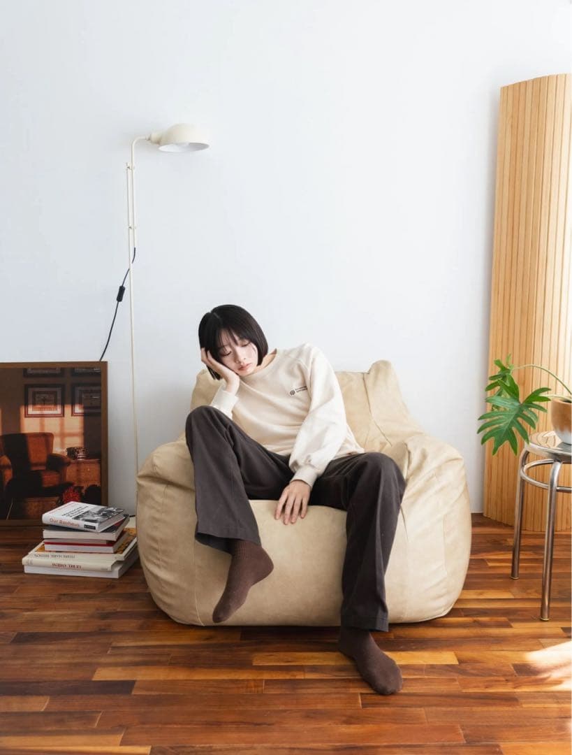 GOOD THING × LOOSYコラボ 1人掛けビーズソファ Beige