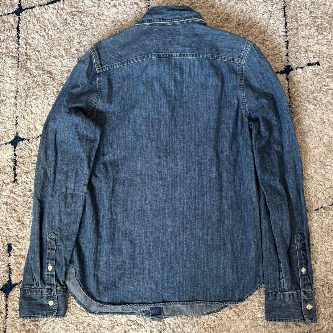 【極美品✨】ポロラルフローレン　シャツ　ボウタイ　ポニー刺繍　インディゴ　８