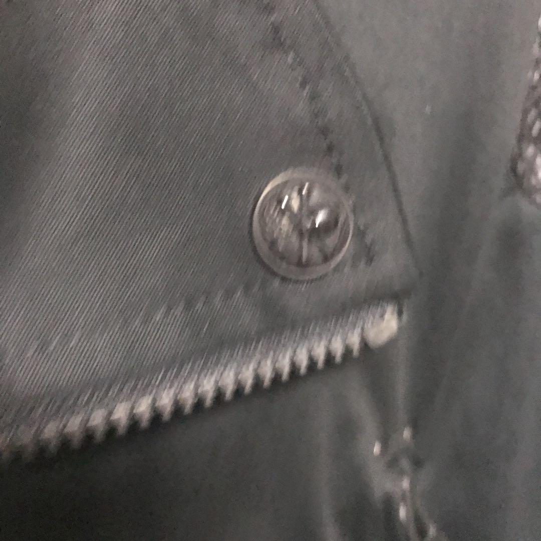 ROEN 10SS袖スカルスワロスネークレザー切替コットンライダースジャケット