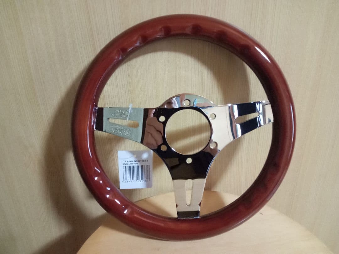 ウッドステアリング　小径　29cm 旧車　新品　290mm