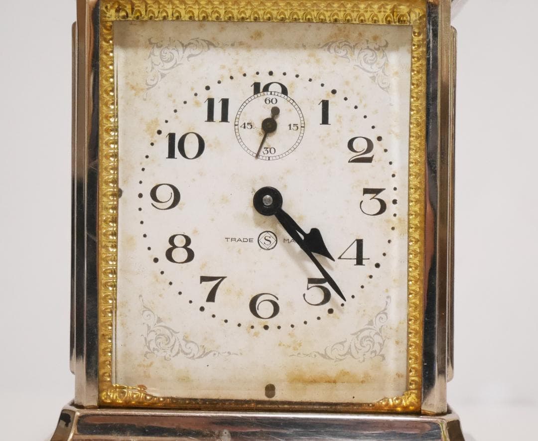 アンティーク★精工舎　オルゴール付　ゼンマイ式　置時計　木ケース付◆中古