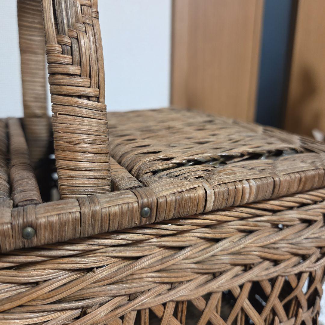 アンティーク　カゴ　パニエ　蓋付きバスケット　かご　籠