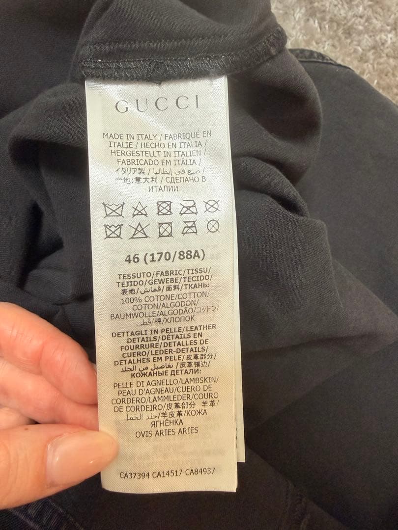 GUCCI ブラック デニムシャツ メンズ