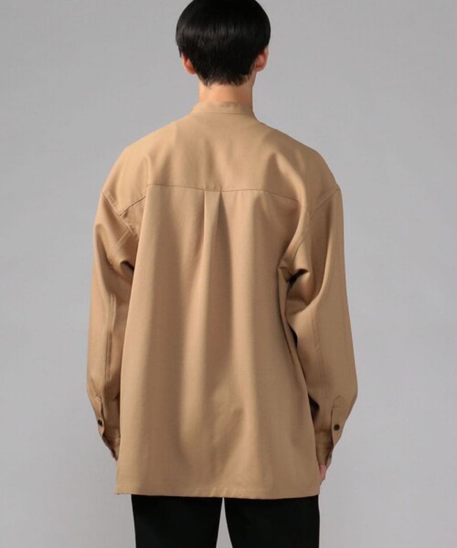 CABaN ウールギャバジン ビッグシャツ　キャメル　S ユニセックス