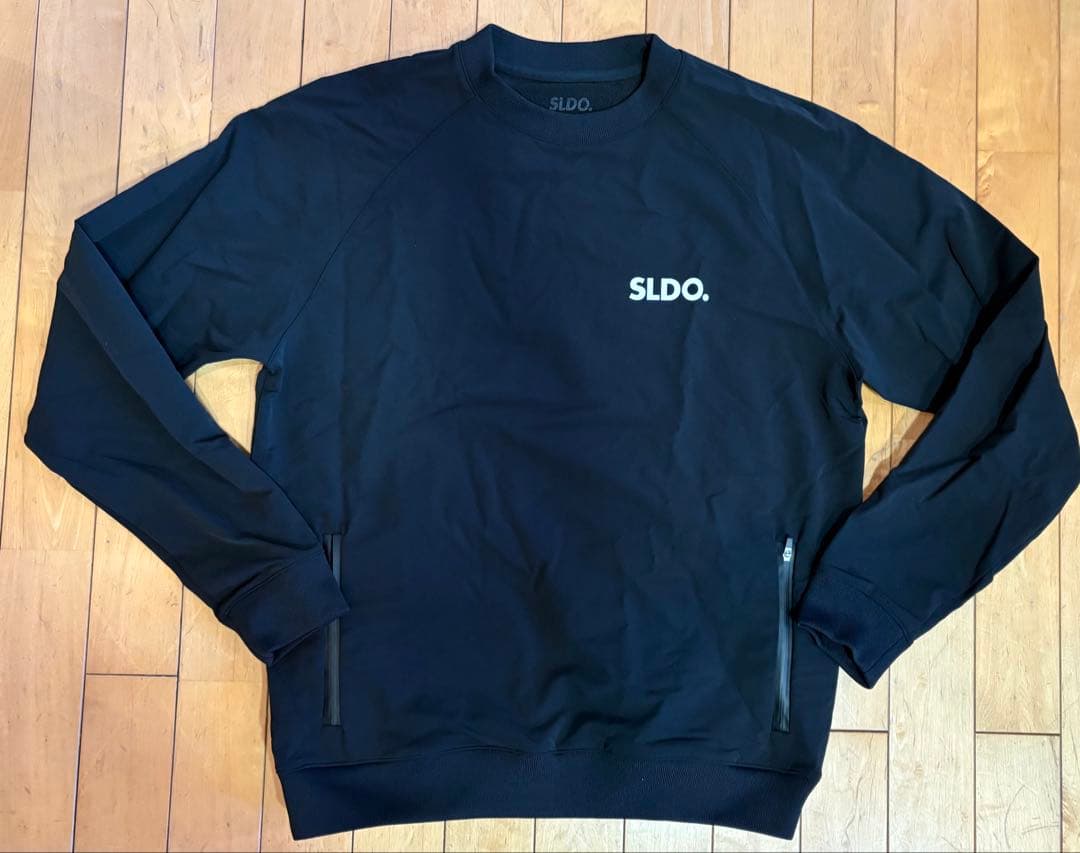 NEW STDダブルクロスストレッチプルオーバーサイズM美品黒SLDO エスルド