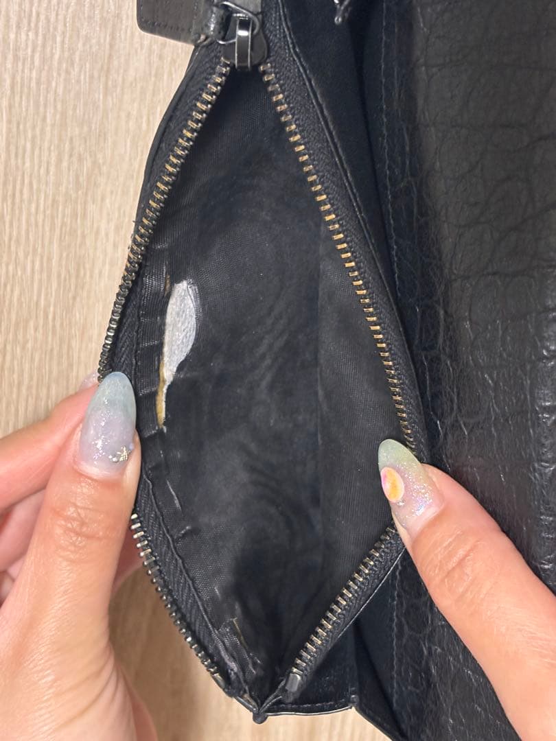 SAINT LAURENT クロコブラックレザー 長財布