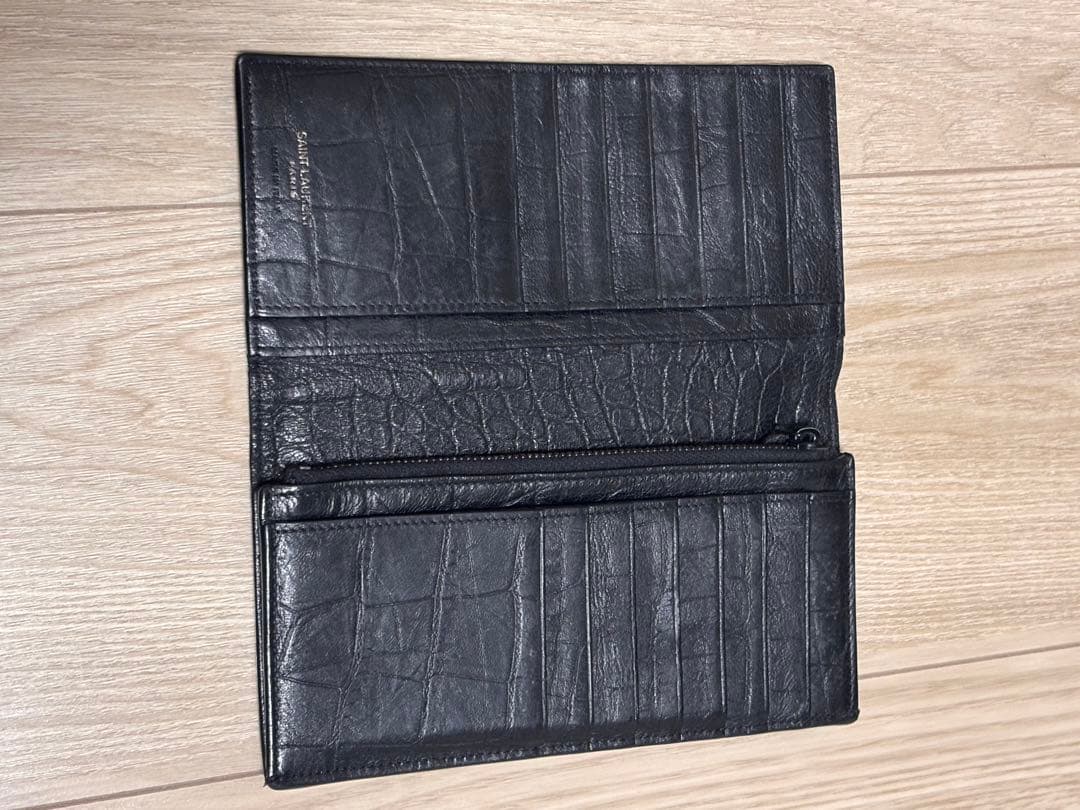 SAINT LAURENT クロコブラックレザー 長財布