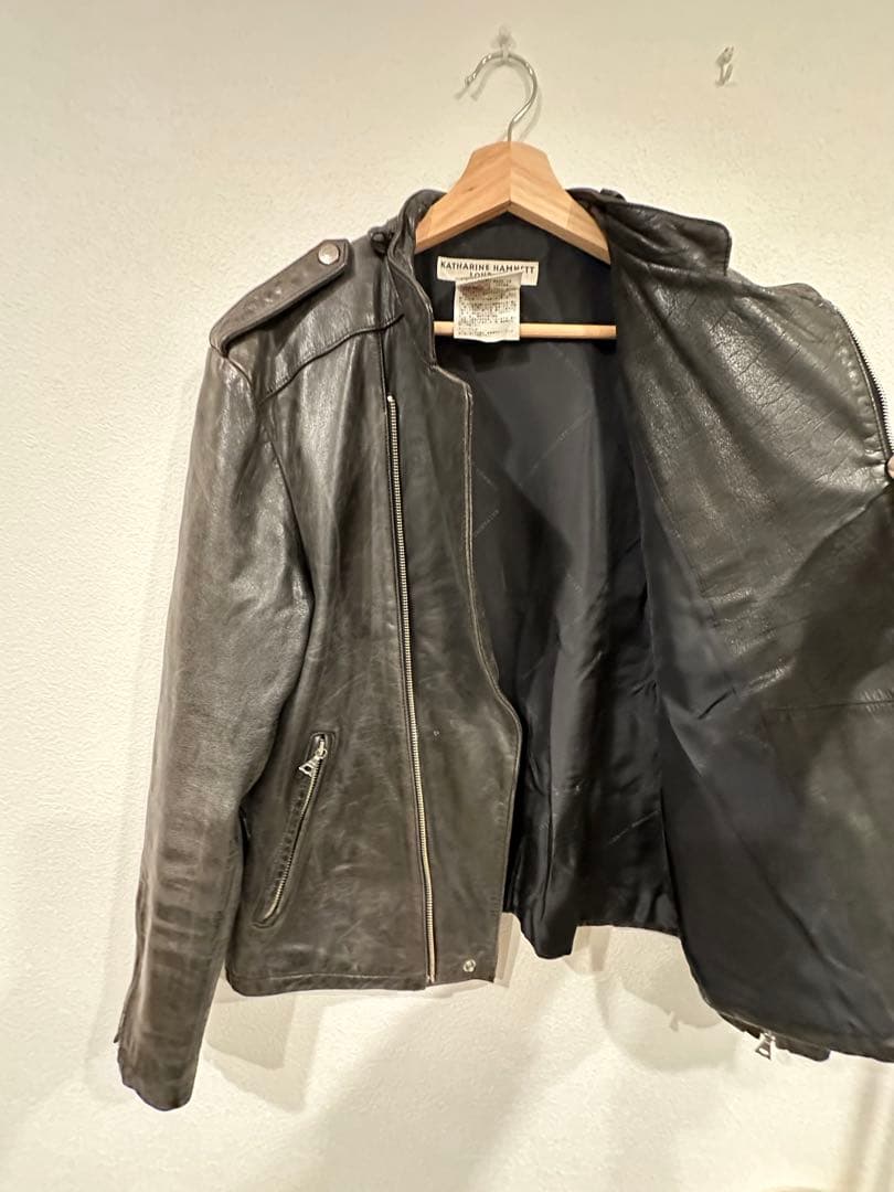 【稀少】キャサリンハムネット　アーカイブレザーライダース　フェード00s 黒