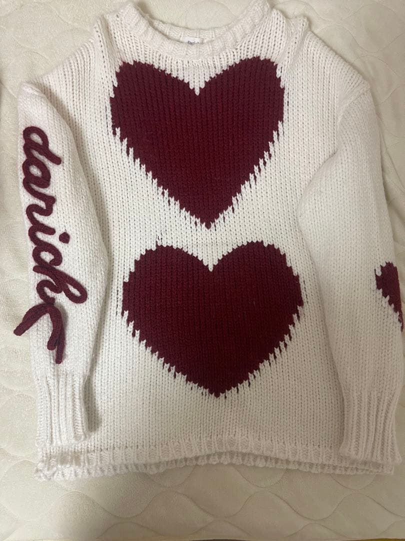 Darich ハートロゴローゲージニットチュニック アイボリー