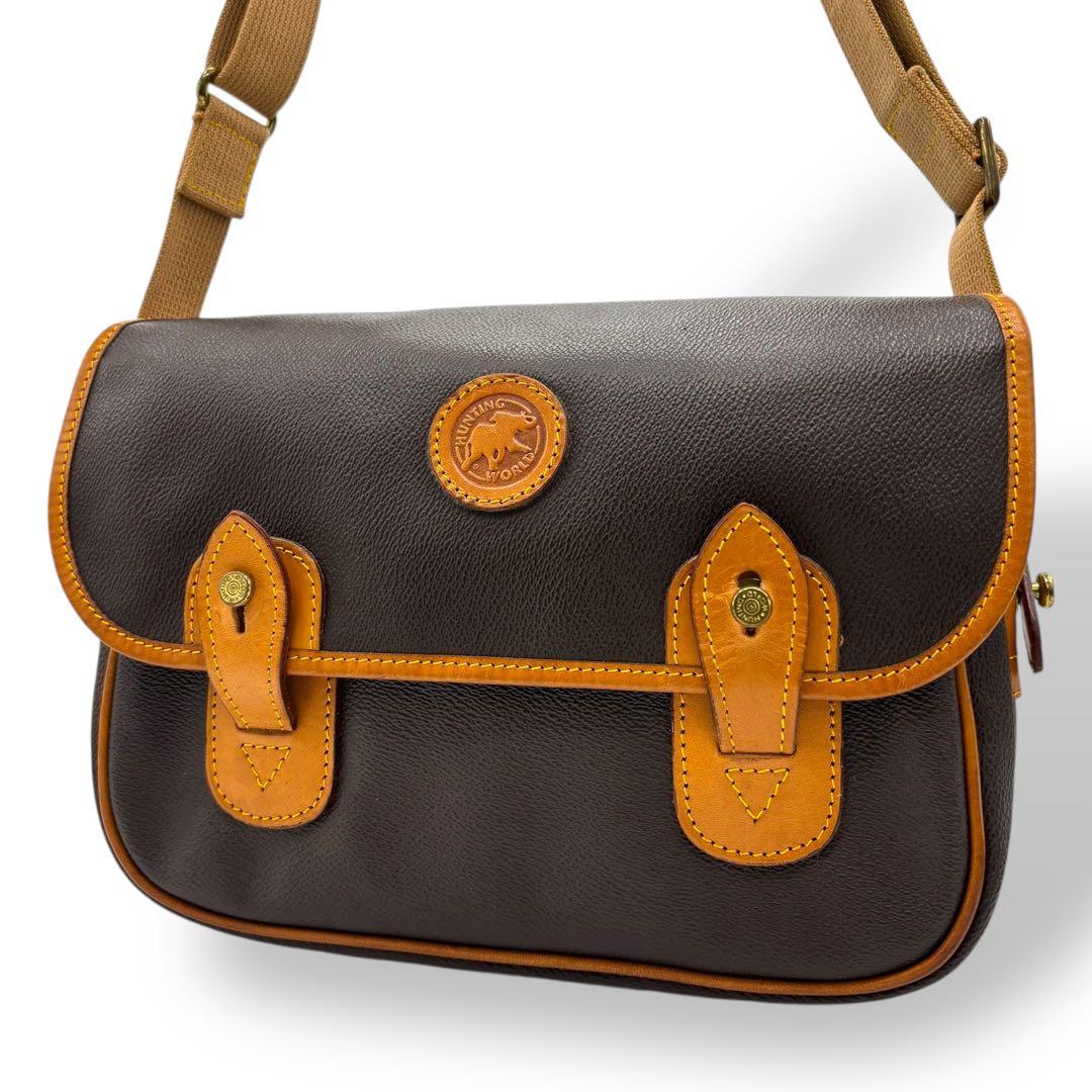 美品　HUNTING WORLD ハンティングワールド　ショルダーバッグ　レザー