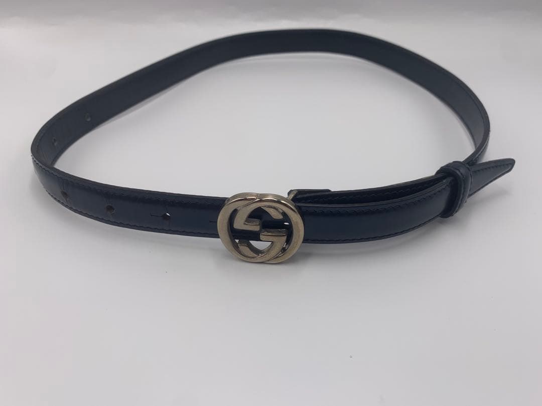 GUCCI グッチインターロッキングG ベルト シルバー レディース