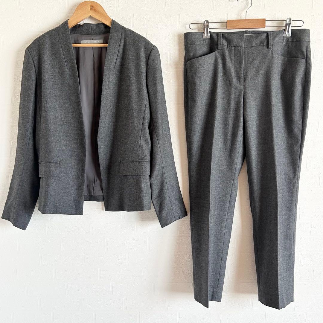 theoryluxe　パンツスーツ　セットアップ　ノーカラー　グレー　40