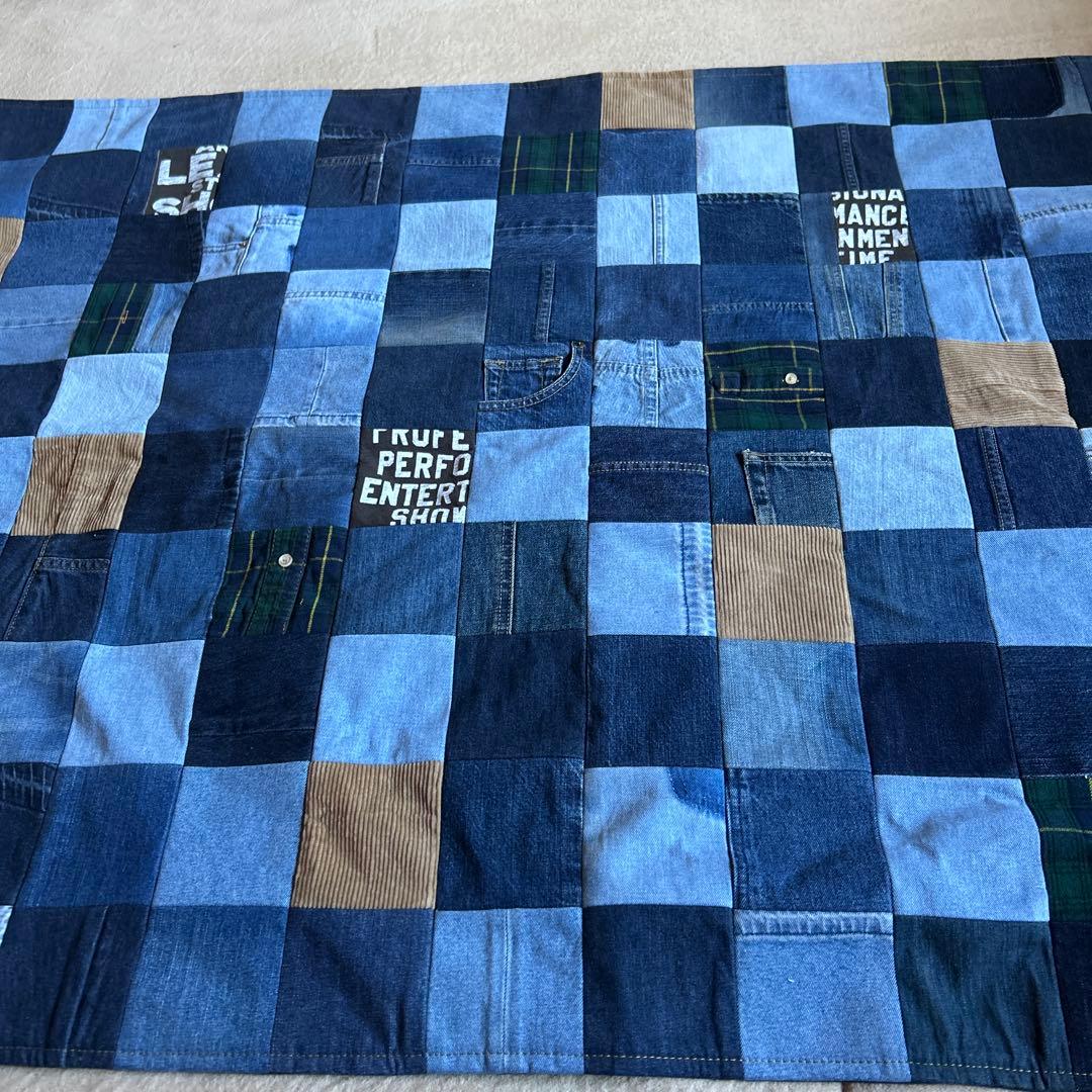 デニムリメイクブランケットマルチカバー膝掛け
