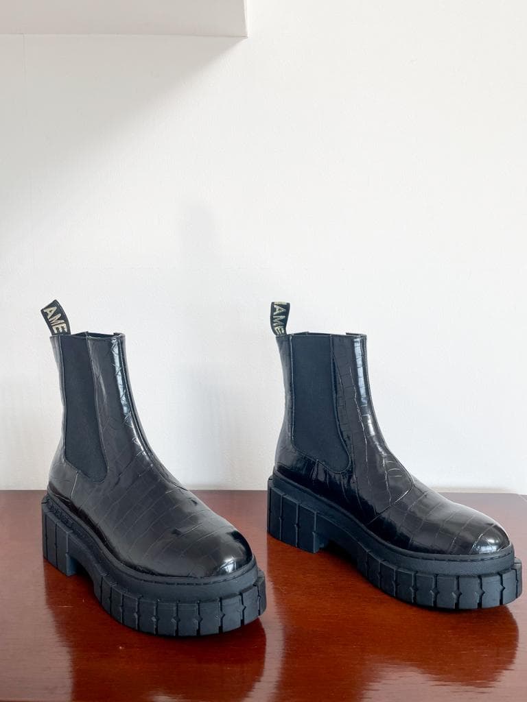 新品★NO NAME（ノーネーム)サイドゴアブーツ 黒 クロコ柄 39⭐︎お値下げ