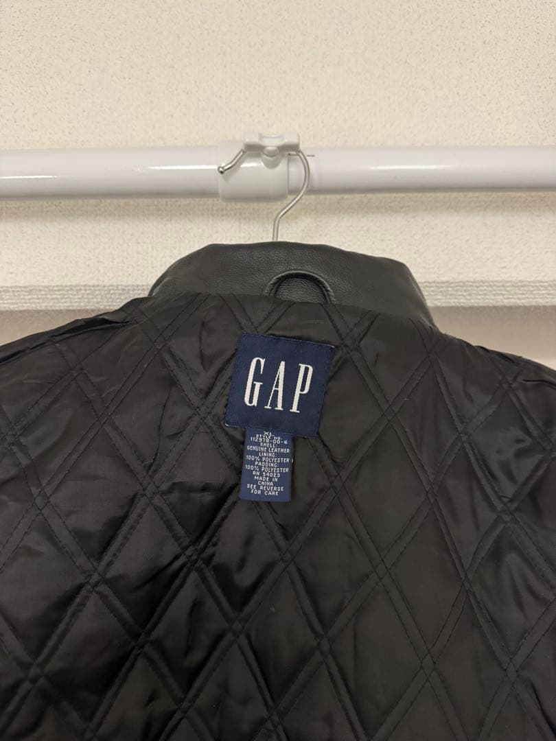 美品 OLD GAP紺タグ レザージャケット 牛革 ブラック XL 90's